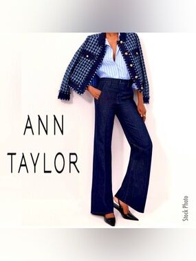 NWOT Ann Taylor The Trouser High-Rise Dark Wash Dress Jeans (10P)